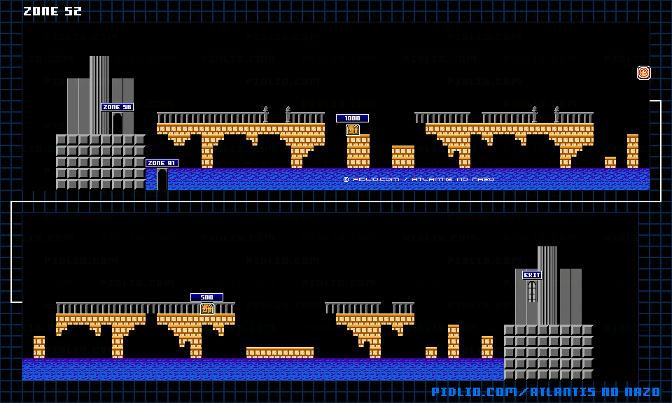 ZONE:52のマップ画像 / アトランチスの謎攻略 ─ pidlio.com