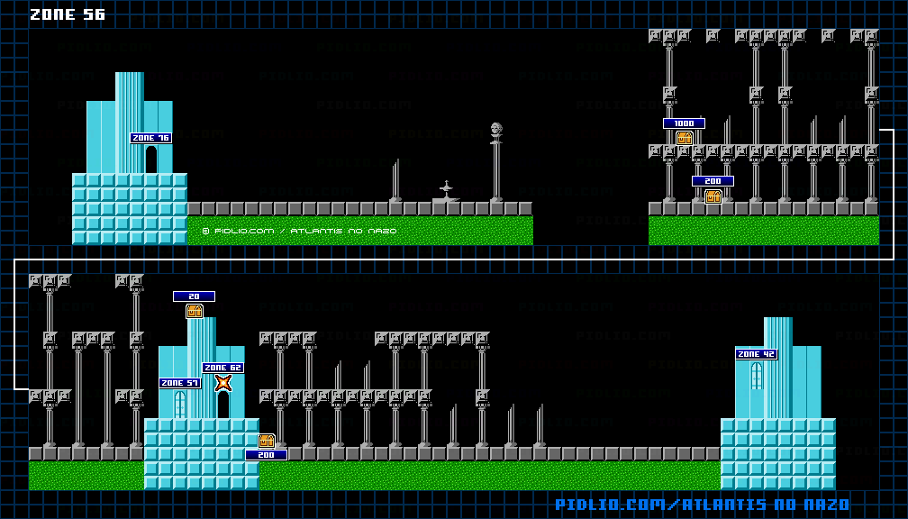 ZONE:56のマップ画像 / アトランチスの謎攻略 ─ pidlio.com