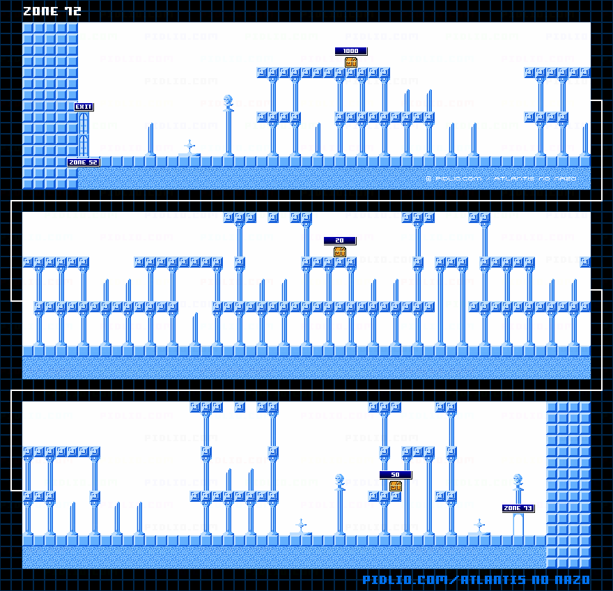 ZONE:72のマップ画像 ／ アトランチスの謎攻略 ─ pidlio.com