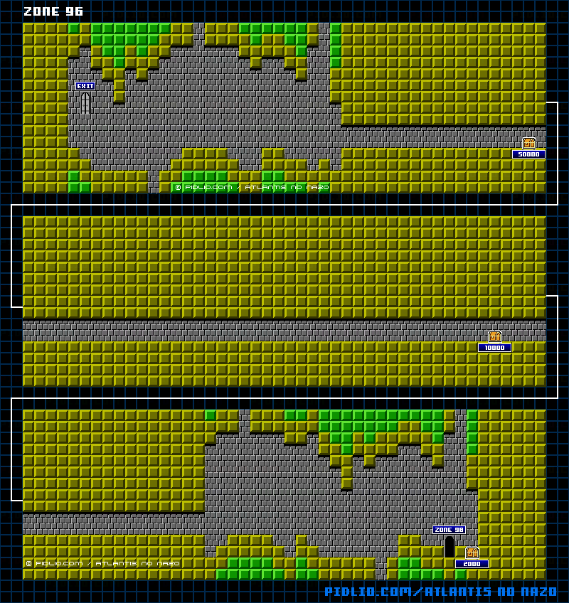 ZONE:96のマップ画像 ／ アトランチスの謎攻略 ─ pidlio.com