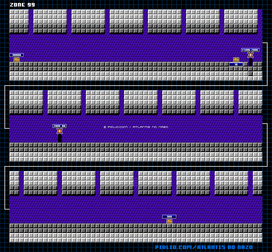 ZONE:99のマップ画像 ／ アトランチスの謎攻略 ─ pidlio.com