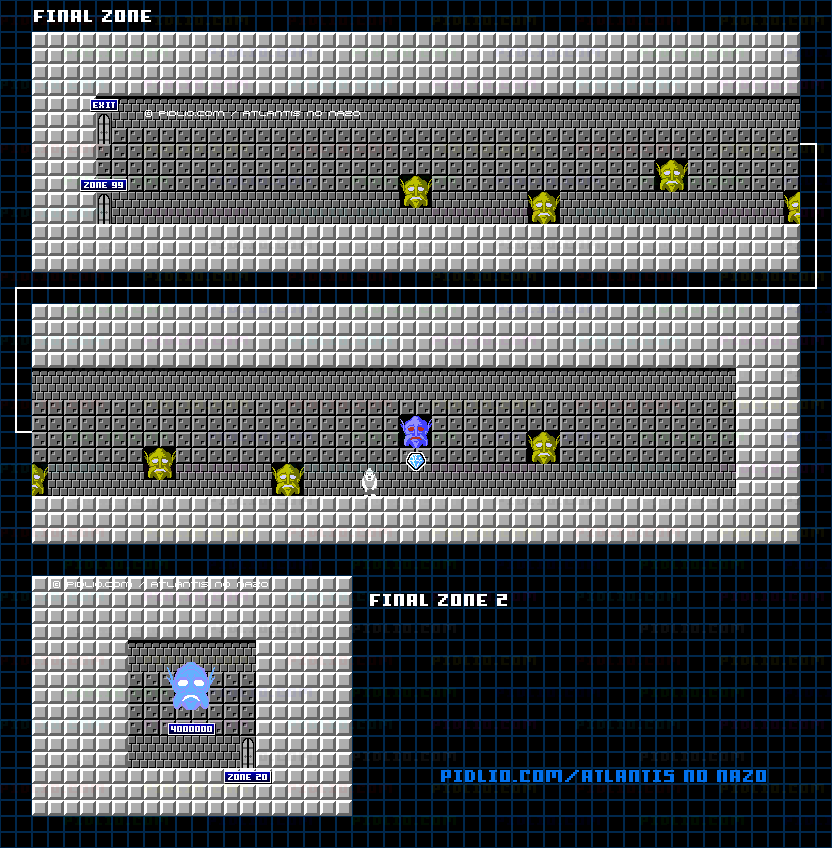 FINAL ZONE／ZONE:100のマップ画像 ／ アトランチスの謎攻略 ─ pidlio.com