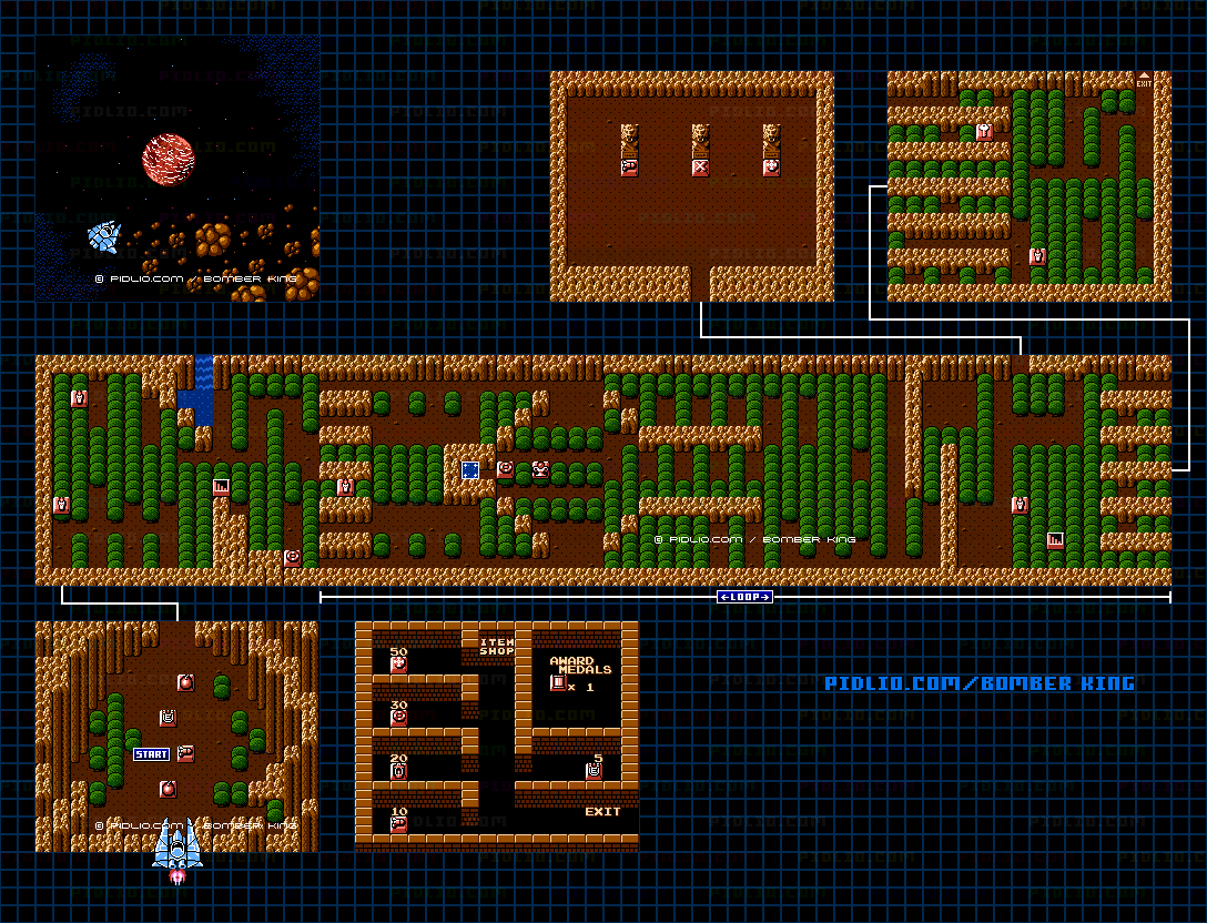 ステージ1-1のマップ画像 / ボンバーキング(BOMBER KING)攻略 ─ pidlio.com