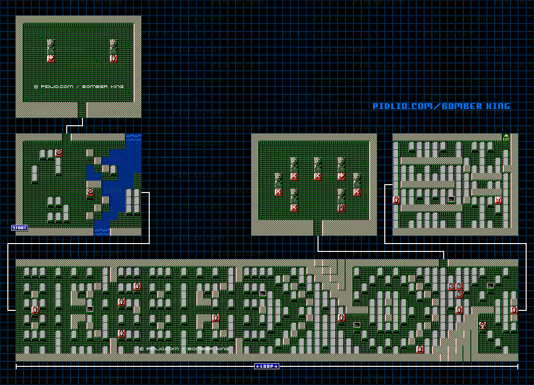 ステージ4-2のマップ画像 ／ ボンバーキング（BOMBER KING）攻略 ─ pidlio.com
