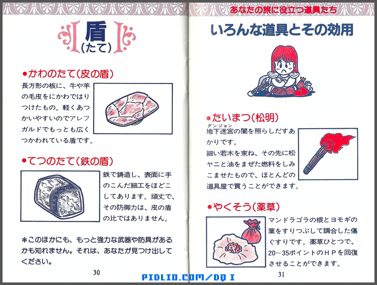 FC版ドラクエ1の預言説明書 P30-P31 / ドラゴンクエストI攻略