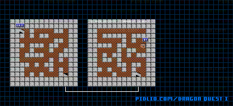 ロトの墓のマップ画像 / FC版ドラゴンクエストI攻略 ─ pidlio.com