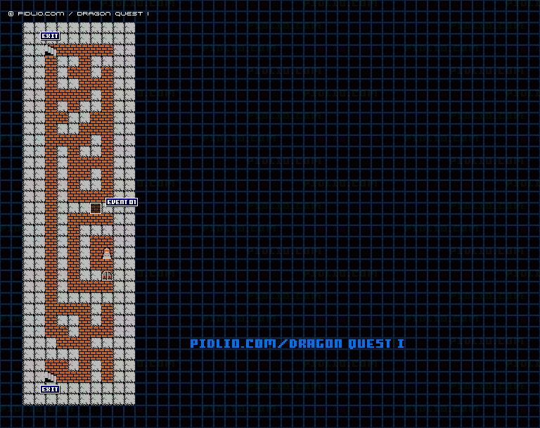 沼地の洞窟のマップ画像 / FC版ドラゴンクエストI攻略 ─ pidlio.com