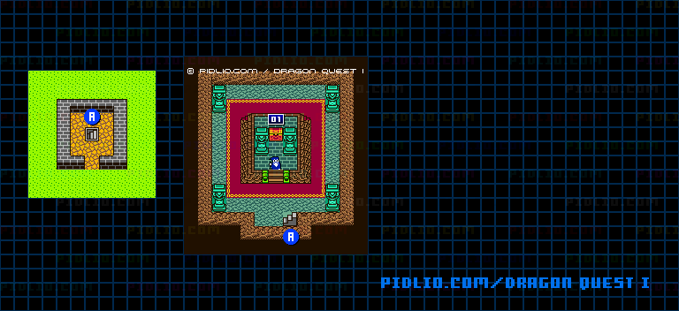 雨のほこらのマップ画像 / GB版ドラゴンクエストI攻略 ─ pidlio.com