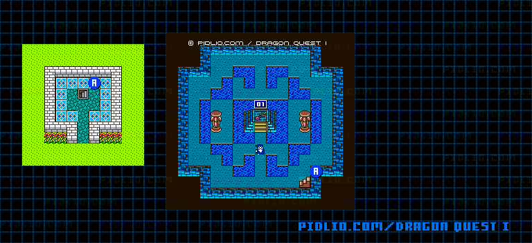 聖なるほこらのマップ画像 / GB版ドラゴンクエストI攻略 ─ pidlio.com