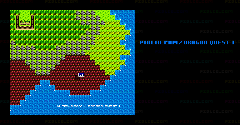 ロトのしるしのマップ画像 / GB版ドラゴンクエストI攻略 ─ pidlio.com