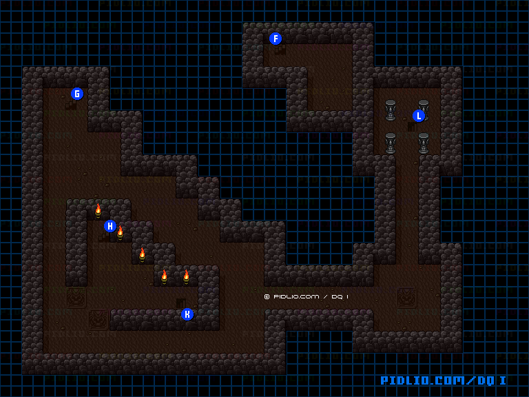 竜王の城B4のマップ画像 ／ SFC版ドラゴンクエストI攻略 ─ pidlio.com