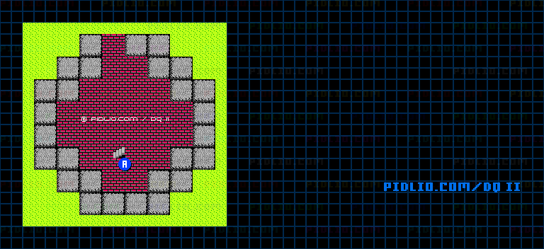 ドラゴンの角・北1Fのマップ画像 ／ FC版ドラゴンクエストII攻略 ─ pidlio.com