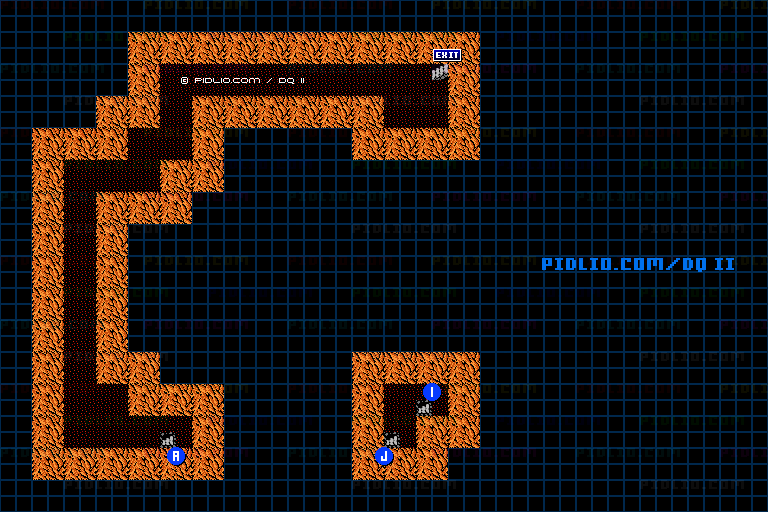 竜王の城B1のマップ画像 ／ FC版ドラゴンクエストII攻略 ─ pidlio.com