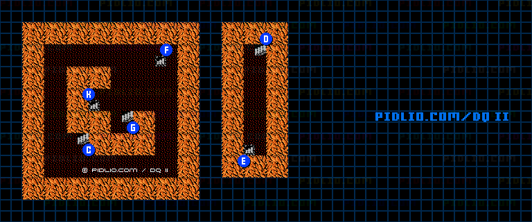 竜王の城B4のマップ画像 ／ FC版ドラゴンクエストII攻略 ─ pidlio.com