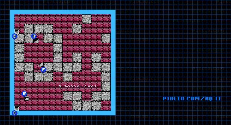 大灯台7Fのマップ画像 ／ FC版ドラゴンクエストII攻略 ─ pidlio.com