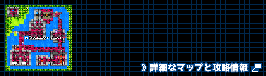 ベラヌールの町の簡易マップ画像 ／ FC版ドラゴンクエスト2攻略 ─ pidlio.com