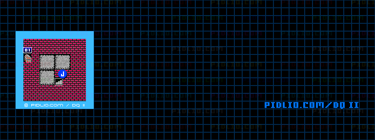 満月の塔7Fのマップ画像 ／ FC版ドラゴンクエストII攻略 ─ pidlio.com