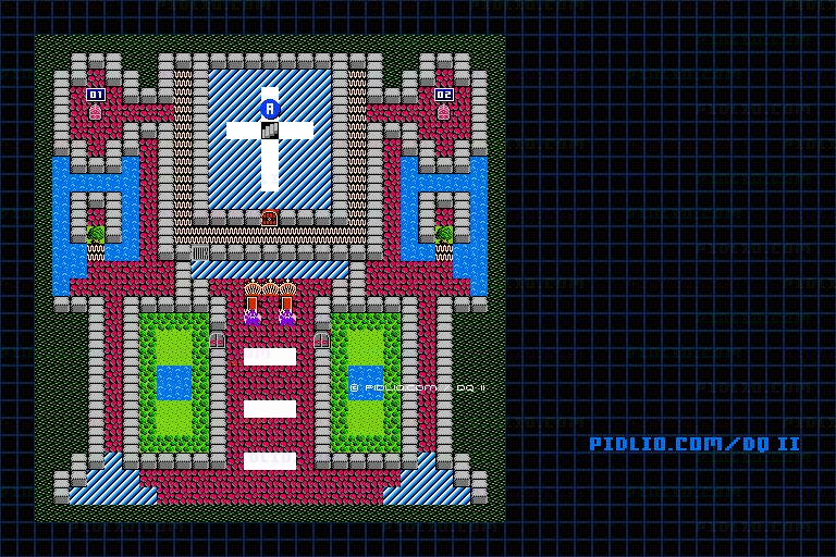 ハーゴンの神殿1Fのマップ画像 ／ FC版ドラゴンクエストII攻略 ─ pidlio.com