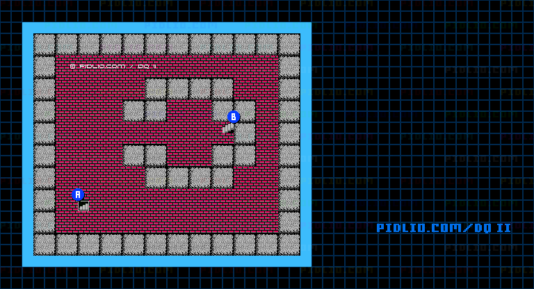 ハーゴンの神殿2Fのマップ画像 ／ FC版ドラゴンクエストII攻略 ─ pidlio.com