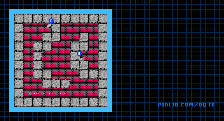 ハーゴンの神殿3Fのマップ画像 ／ FC版ドラゴンクエストII攻略 ─ pidlio.com