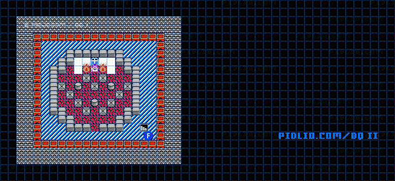 ハーゴンの神殿7Fのマップ画像 ／ FC版ドラゴンクエストII攻略 ─ pidlio.com