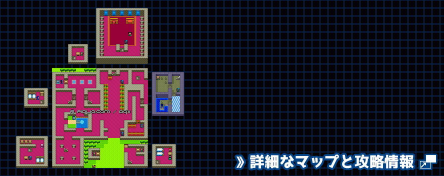 ローレシアの城の簡易マップ画像(GB版) / GB版ドラゴンクエスト2攻略 ─ pidlio.com