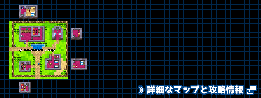 リリザの町の簡易マップ画像 / GB版ドラゴンクエスト2攻略 ─ pidlio.com
