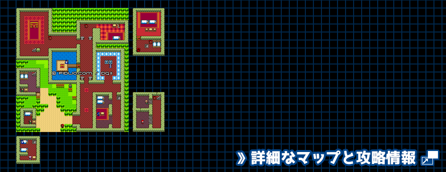 サマルトリアの城の簡易マップ画像(GB版) / GB版ドラゴンクエスト2攻略 ─ pidlio.com