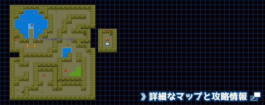 勇者の泉の洞窟の簡易マップ画像 / GB版ドラゴンクエスト2攻略 ─ pidlio.com