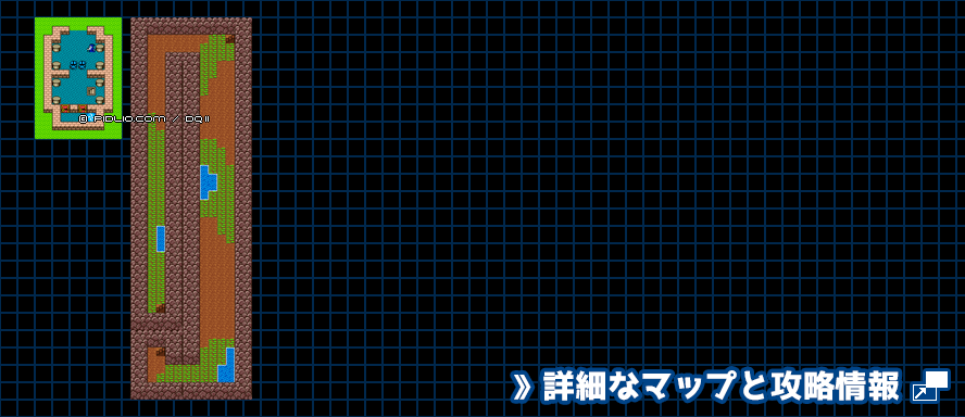 ローラの門の簡易マップ画像 / GB版ドラゴンクエスト2攻略 ─ pidlio.com