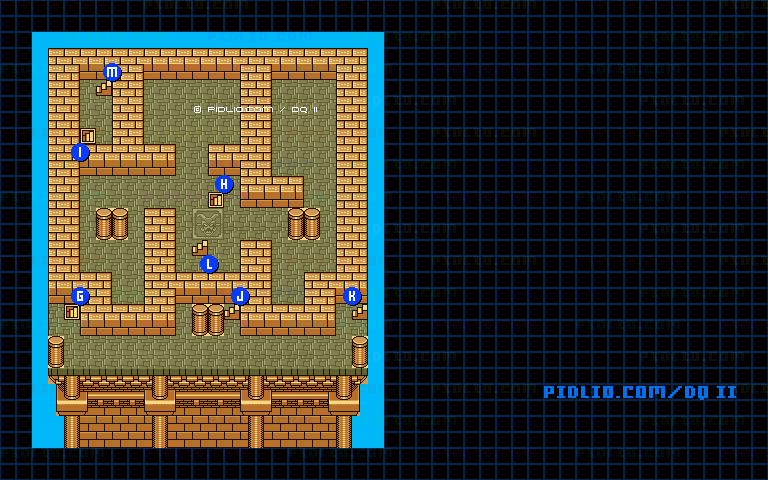 風の塔4Fのマップ画像 ／ GB版ドラゴンクエストII攻略 ─ pidlio.com