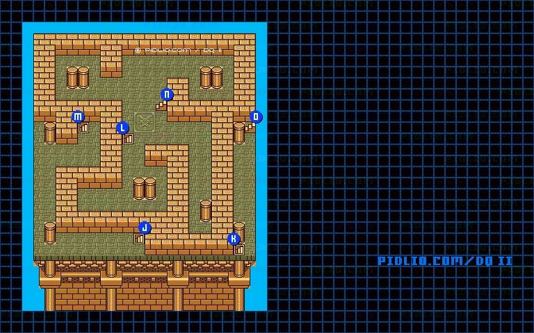 風の塔5Fのマップ画像 ／ GB版ドラゴンクエストII攻略 ─ pidlio.com