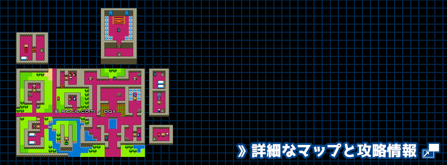 ラダトームの城の簡易マップ画像(GB版) / GB版ドラゴンクエスト2攻略 ─ pidlio.com
