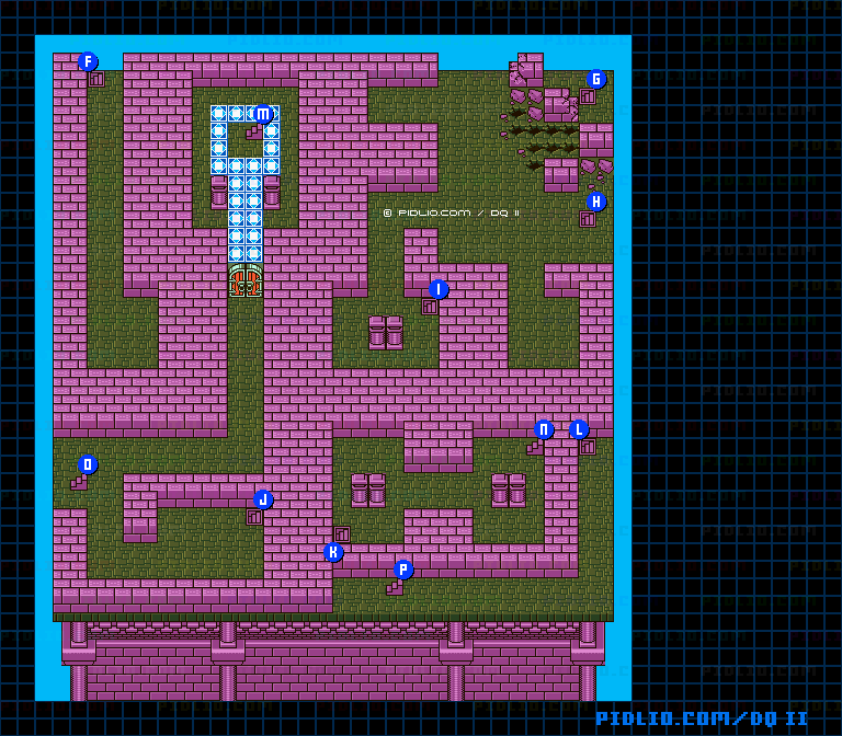 大灯台3Fのマップ画像 ／ GB版ドラゴンクエストII攻略 ─ pidlio.com