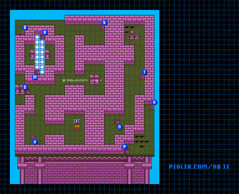 大灯台4Fのマップ画像 ／ GB版ドラゴンクエストII攻略 ─ pidlio.com