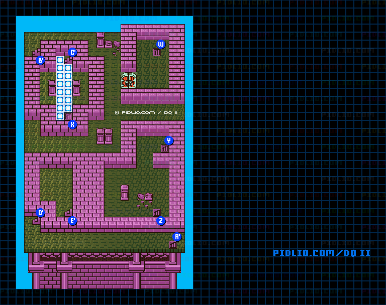大灯台6Fのマップ画像 ／ GB版ドラゴンクエストII攻略 ─ pidlio.com