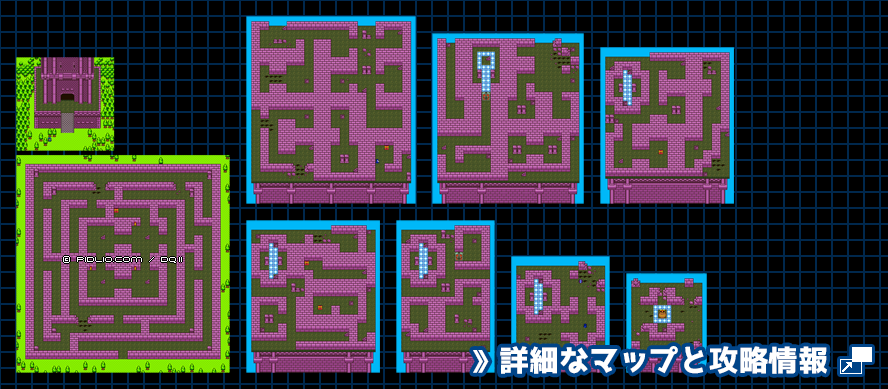 大灯台の簡易マップ画像(GB版) /GB版ドラゴンクエスト2攻略 ─ pidlio.com