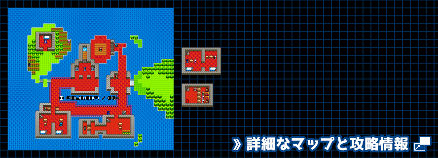ベラヌールの町の簡易マップ画像(GB版) / GB版ドラゴンクエスト2攻略 ─ pidlio.com