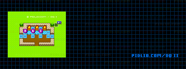 炎のほこらのマップ画像 / GB版ドラゴンクエストII攻略 ─ pidlio.com