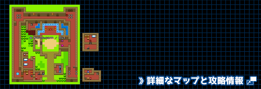 デルコンダルの城の簡易マップ画像(GB版) /GB版ドラゴンクエスト2攻略 ─ pidlio.com