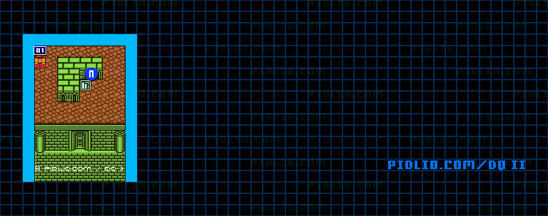 満月の塔7Fのマップ画像 ／ GB版ドラゴンクエストII攻略 ─ pidlio.com