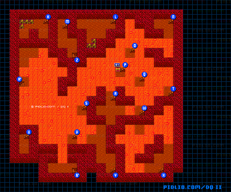 海底の洞窟B4のマップ画像 ／ GB版ドラゴンクエストII攻略 ─ pidlio.com