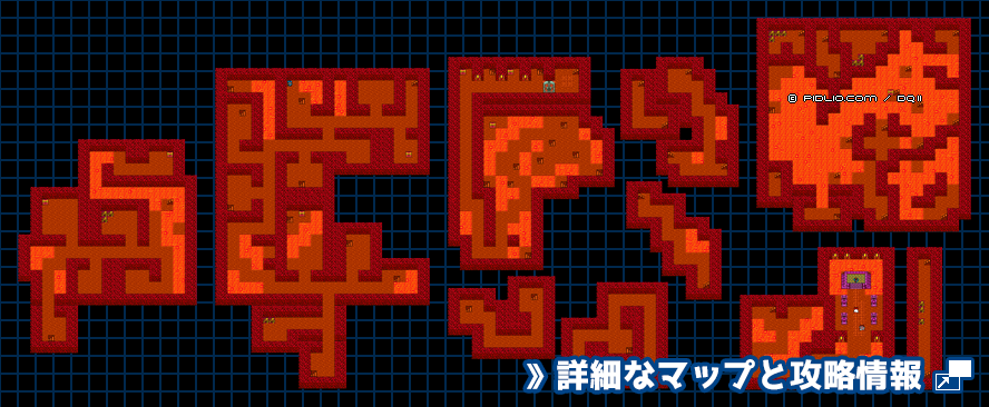 海底の洞窟の簡易マップ画像(GB版) /GB版ドラゴンクエスト2攻略 ─ pidlio.com