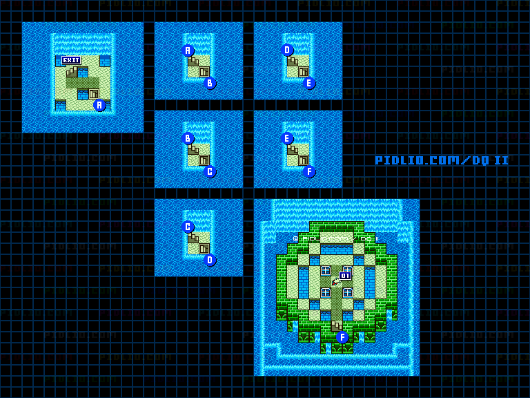 精霊のほこらのマップ画像 / GB版ドラゴンクエストII攻略 ─ pidlio.com