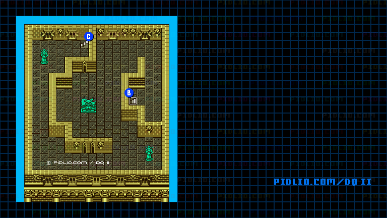 ハーゴンの神殿3Fのマップ画像 ／ GB版ドラゴンクエストII攻略 ─ pidlio.com