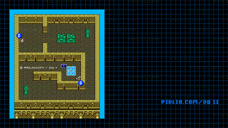 ハーゴンの神殿4Fのマップ画像 ／ GB版ドラゴンクエストII攻略 ─ pidlio.com