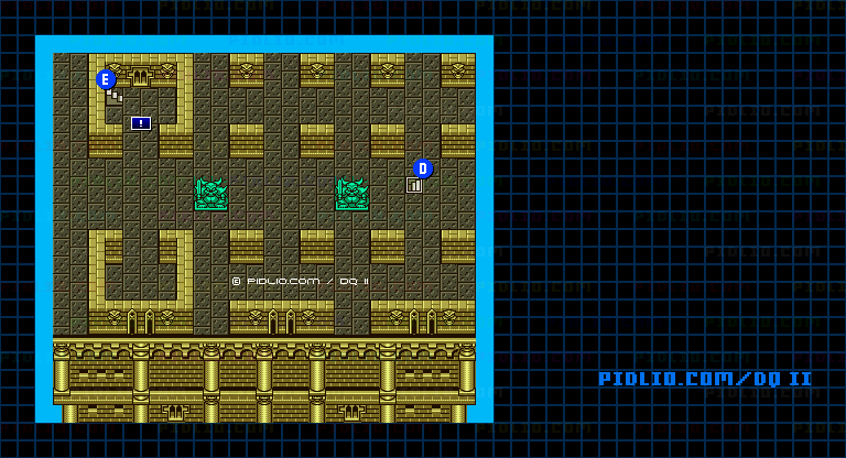 ハーゴンの神殿5Fのマップ画像 ／ GB版ドラゴンクエストII攻略 ─ pidlio.com