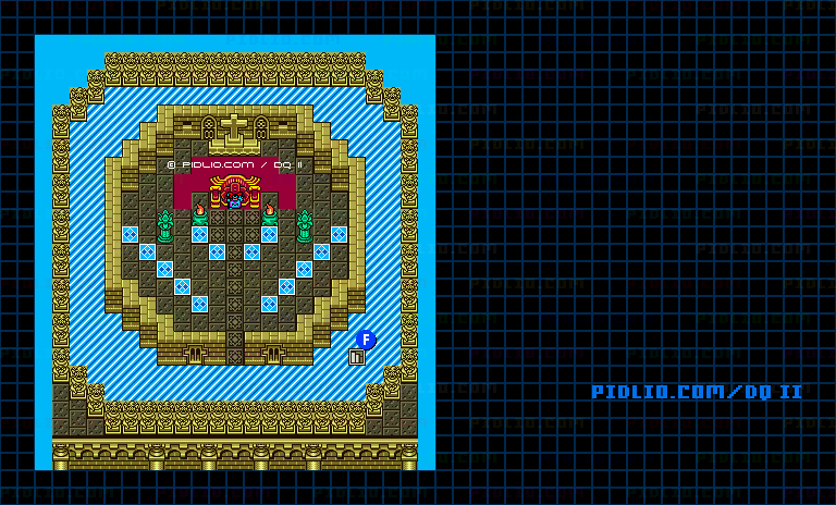 ハーゴンの神殿7Fのマップ画像 ／ GB版ドラゴンクエストII攻略 ─ pidlio.com
