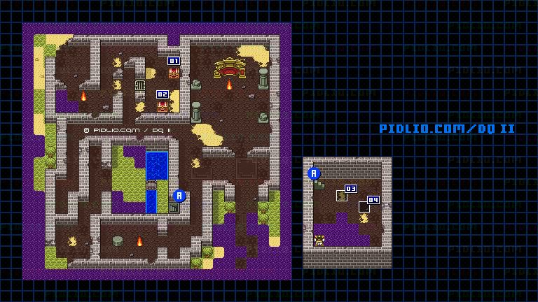ムーンブルクの城のマップ画像 ／ SFC版ドラゴンクエストII攻略 ─ pidlio.com