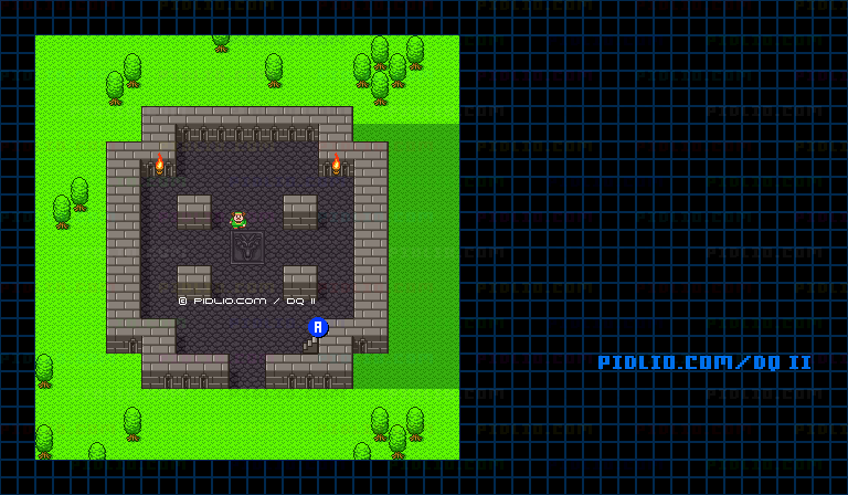 ドラゴンの角・南1Fのマップ画像 ／ SFC版ドラゴンクエストII攻略 ─ pidlio.com